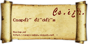 Csapó Ádám névjegykártya
